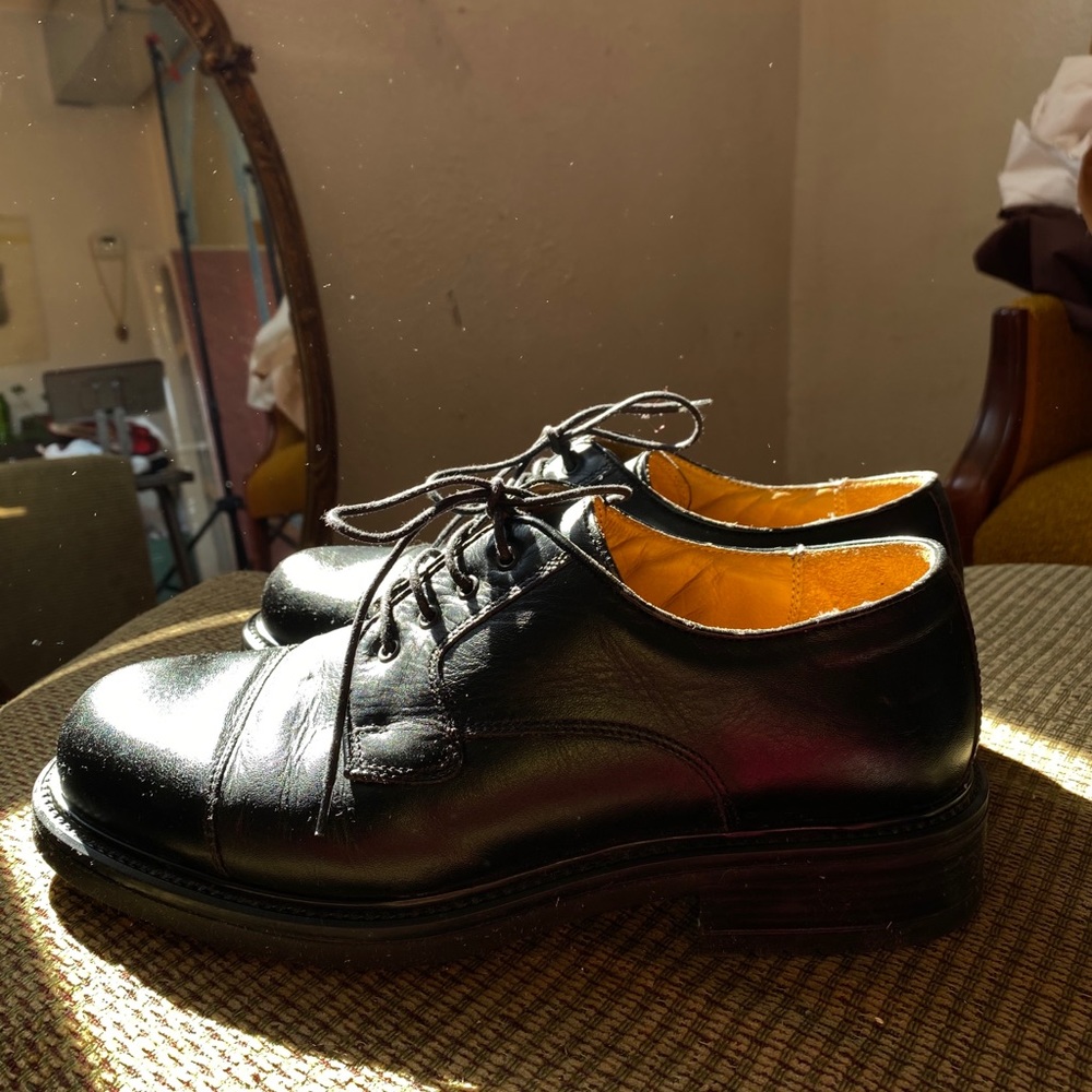 Black Leather Oxfords made in Italy